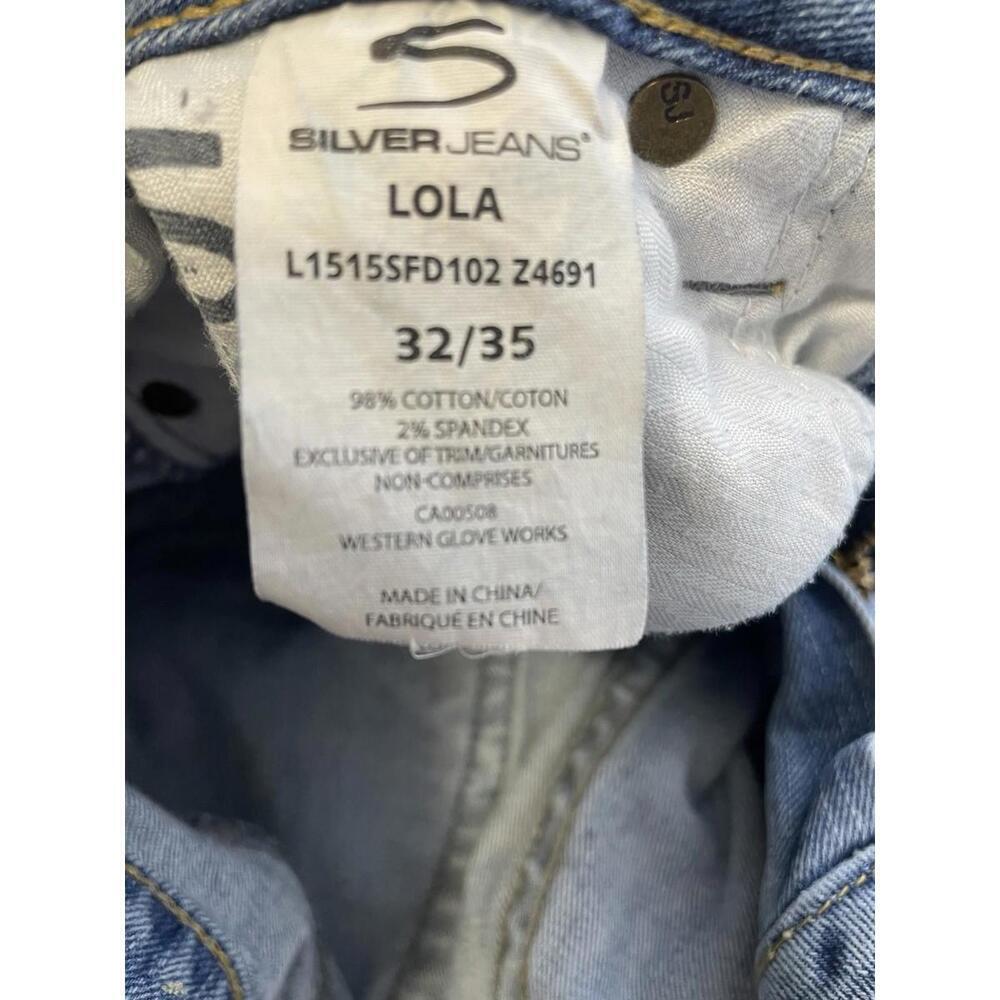 Vintage Silver Jeans Womens 32 Long Country Y2K Low Rise Lola Boot Light Wash - Picture 9 of 11